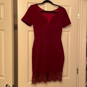 Shein red cocktail dress